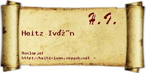 Heitz Iván névjegykártya